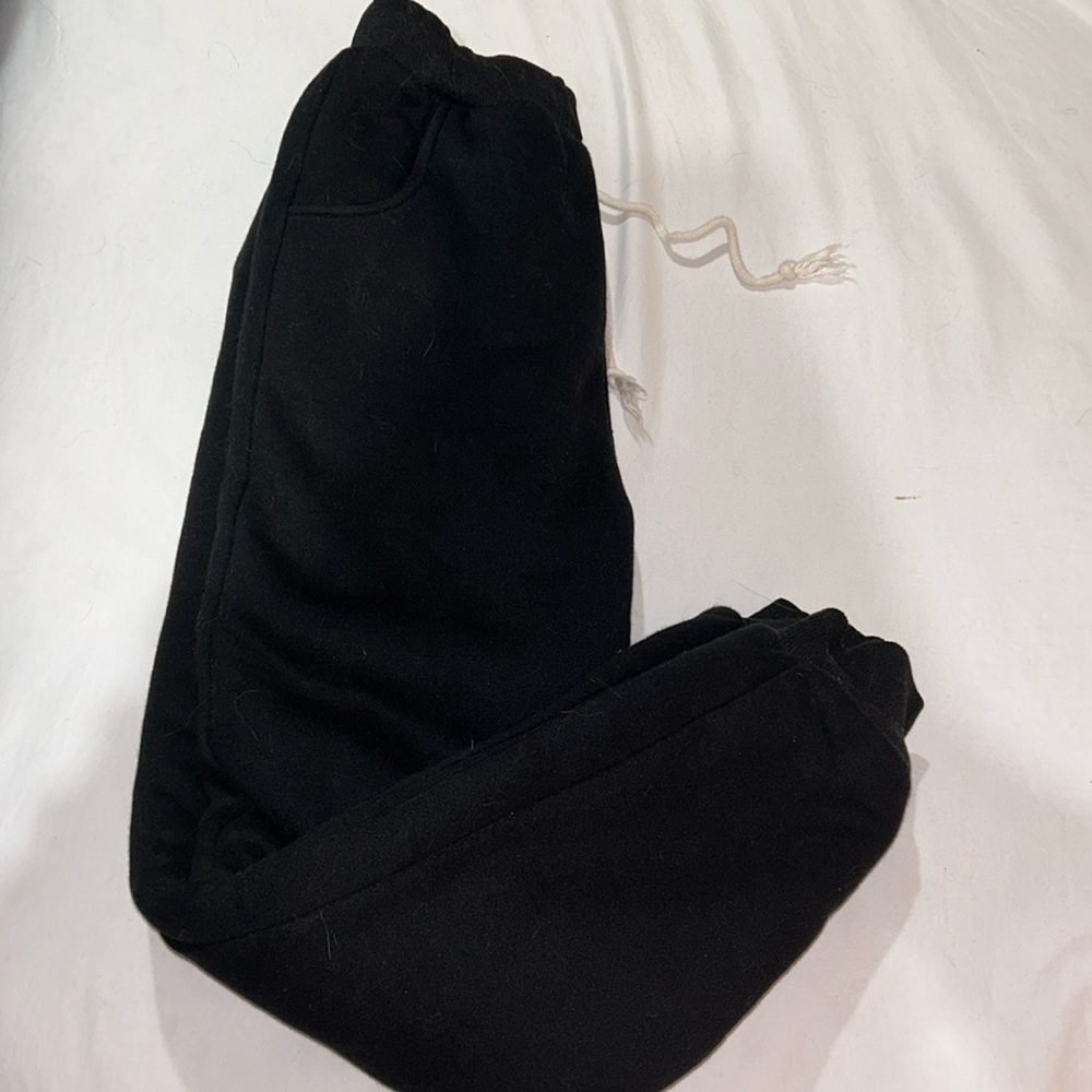Sherpa Lined Black Sweatpants